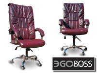 Офисное массажное кресло EGO BOSS EG1001 Maroon в комплектации ELITE натуральная кожа - магазин СпортДоставка. Спортивные товары интернет магазин в Каменск-Уральском 